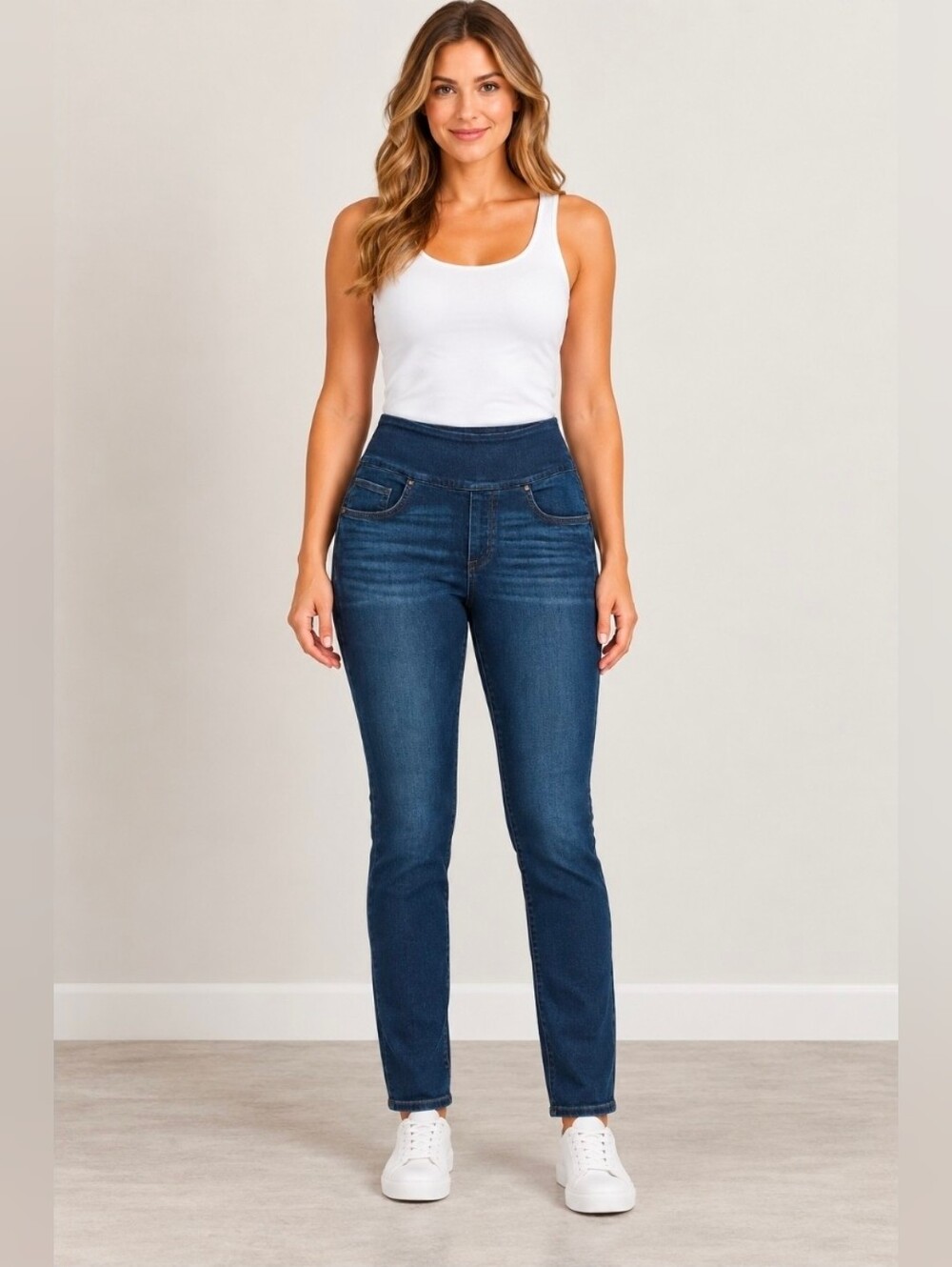 SPANX Dark Blue High-Waist Jeggings No size approx 32 side zip